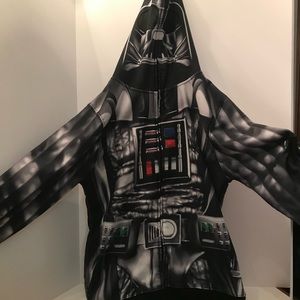 STAR WARS Darth Vader Mens Small Hooded Jacket Sweatshirt Full Zip Inc Head.